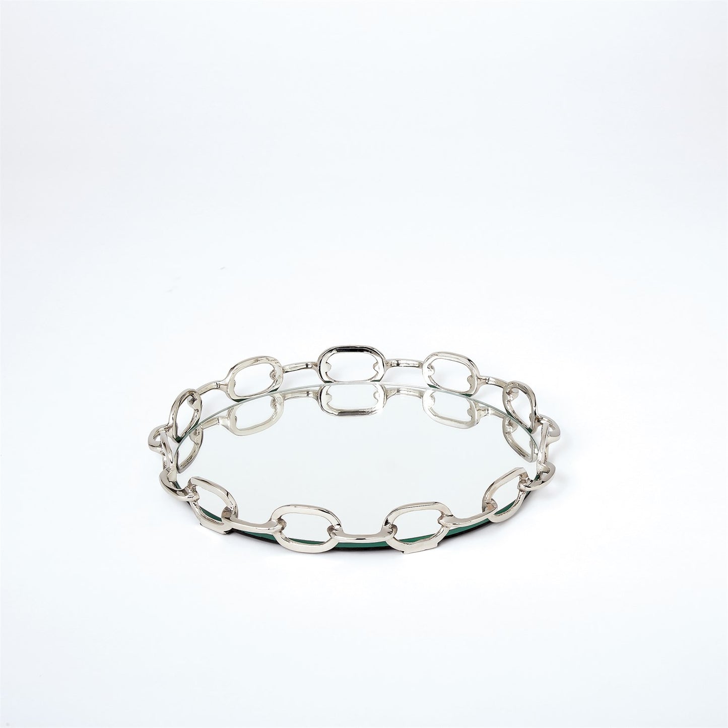 Linked Mirrored Tray - Nickel
