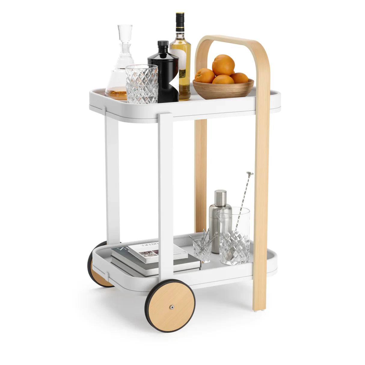 Bellwood Bar Cart - White/Natural