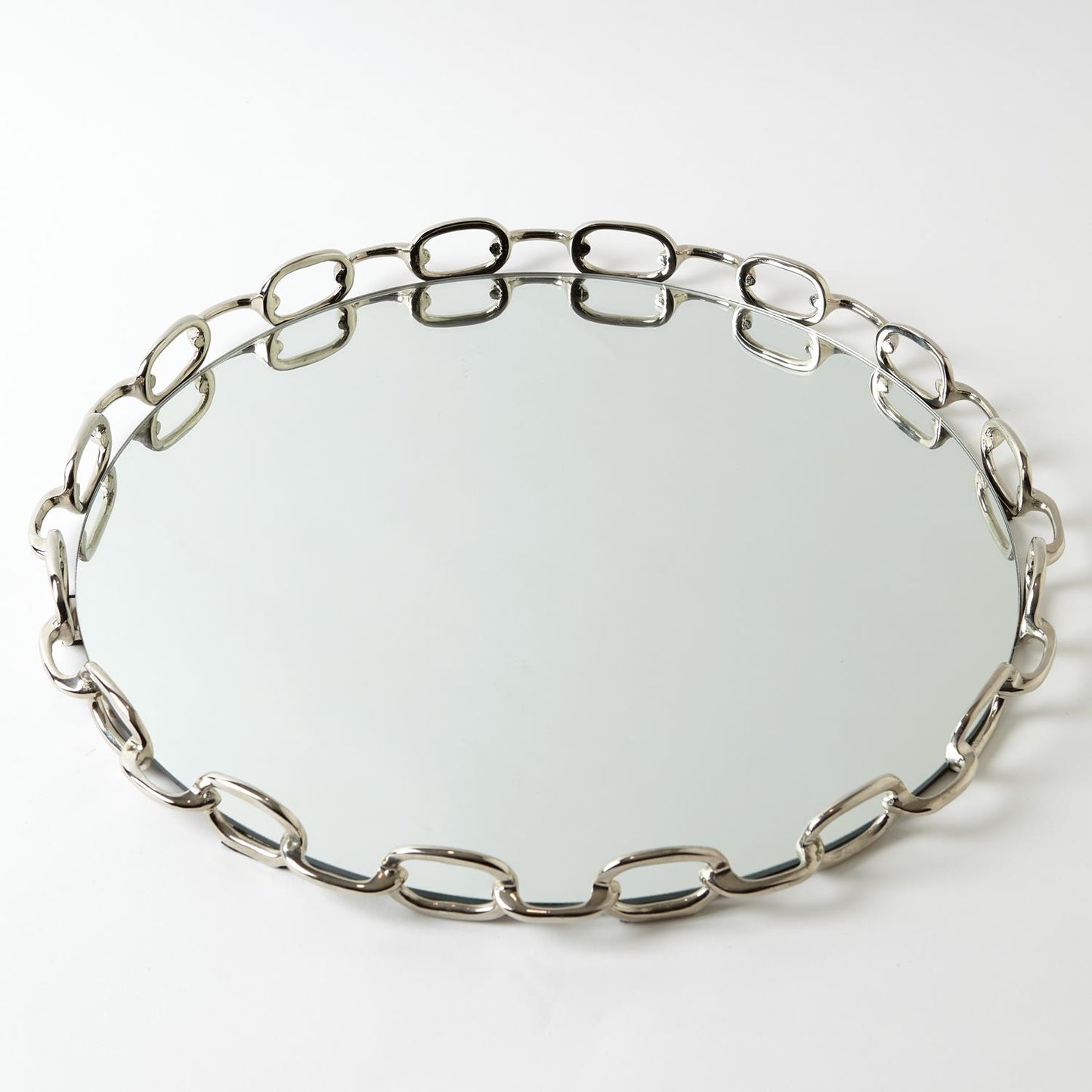 Linked Mirrored Tray - Nickel