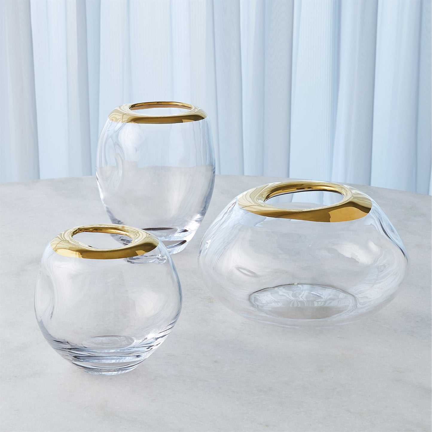 Organic Formed Vase - Gold Rim