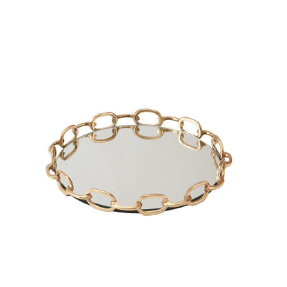 Linked Mirrored Tray - Brass