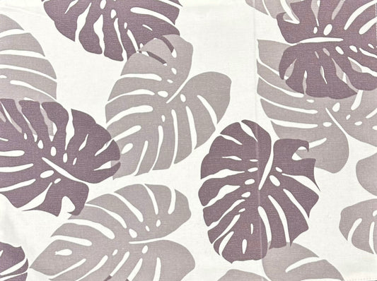 Gray Leaf Print Table Linens