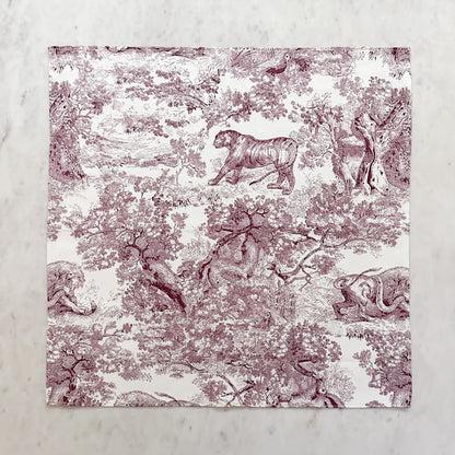 Toile de Jouy Table Linens - Maroon